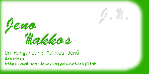 jeno makkos business card